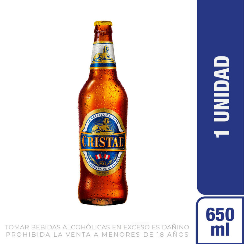 CERVEZA CRISTAL BOTELLA 1000 ML