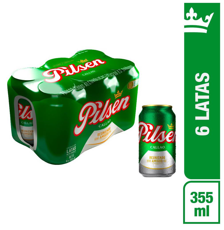 CERVEZA PILSEN PACK 6 LATA 355ML